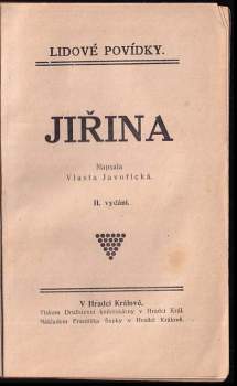 Vlasta Javořická: Jiřina
