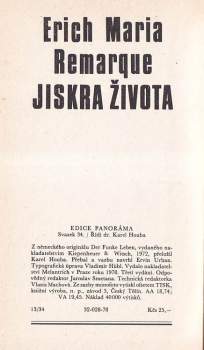 Erich Maria Remarque: Jiskra života