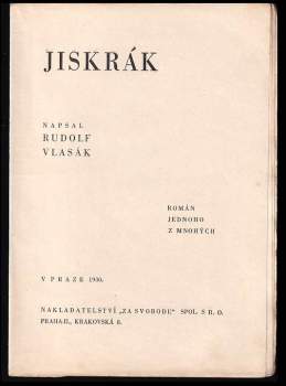 Rudolf Vlasák: Jiskrák