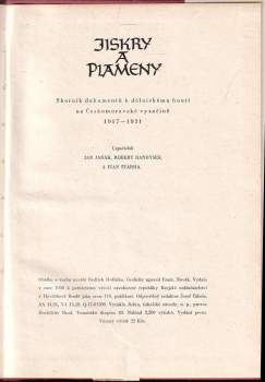 Jan Janák: Jiskry a plameny