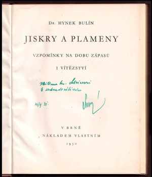 Hynek Bulín: Jiskry a plameny