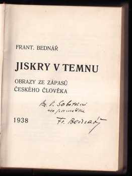 František Bednář: Jiskry v temnu