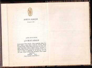 Jiří Wolker: Jitřní píseň