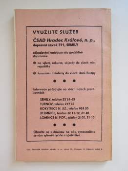 Jízdní řád ČSAD 1987/1988 autobusových linek okres Semily