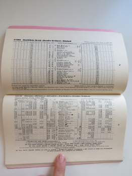 Jízdní řád ČSAD 1987/1988 autobusových linek okrese Pardubice