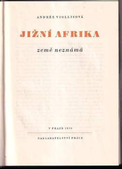 Andrée Viollis: Jižní Afrika