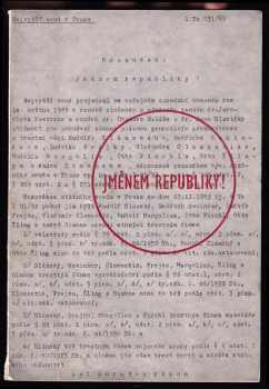 Jménem republiky  - zvláštní příloha k 31. číslu Svědectvím čtvrtletníku pro politiku a kulturu, Paříž