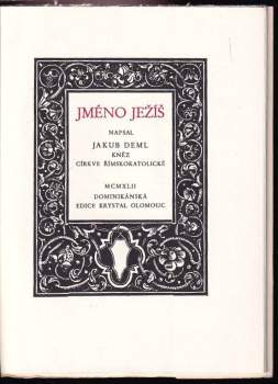 Jakub Deml: Jméno Ježíš