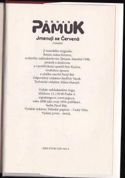 Orhan Pamuk: Jmenuji se Červená