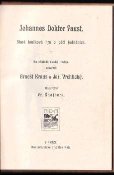 Jaroslav Vrchlický: Johannes Doktor Faust