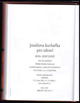 Josef Jonas: Jonášova kuchařka pro zdraví