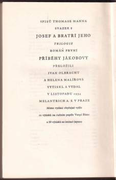 Thomas Mann: Příběhy Jákobovy - Josef a bratři jeho