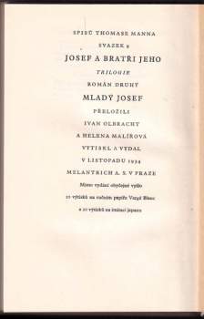 Thomas Mann: Josef a bratři jeho - Mladý Josef
