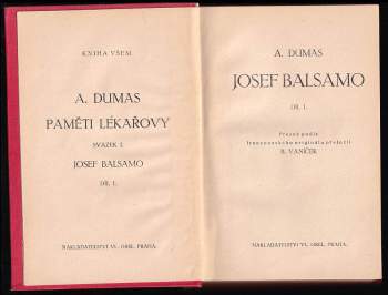 Alexandre Dumas: Josef Balsamo