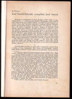 Pavel Říčan: Josef Dobiáš Bukovský, evangelický farář historik