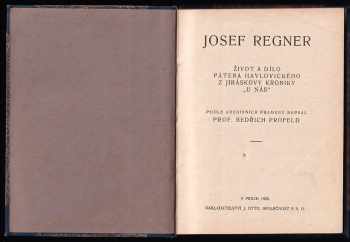 Bedřich Profeld: Josef Regner