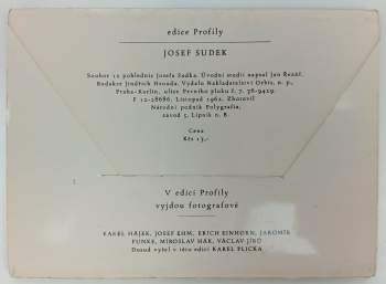 Josef Sudek: Josef Sudek (soubor 12 pohlednic)- Profily- KOMPLETNÍ