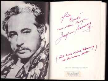 Alice Goetz: Josef von Sternberg - Eine Darstellung. Ausgewählt und zusammengestellt von Alice Goetz und Helmut W. Banz. Hrsg. vom Verband des Deutschen Filmclubs e.V. anläßlich der Retrospektive in Mannheim 1966. Mit 19 s/w Abbildungen. - DEDIKACE / PODPIS JOSEF VON STERNBERG