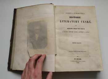 Josef Jungmann: Josefa Jungmanna Historie literatury české, aneb, Saustawný přehled spisů českých s krátkau historií národu, oswícení a jazyka