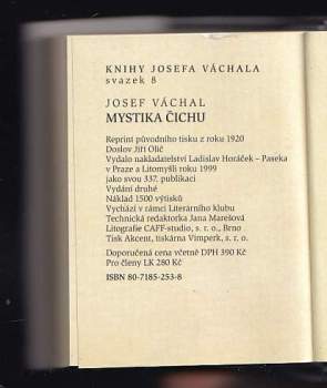 Josef Váchal: Josefa Váchala Mystika čichu