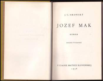 Jozef Cíger Hronský: Jozef Mak