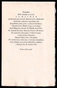 Jiří Karásek ze Lvovic: J.S. Machar