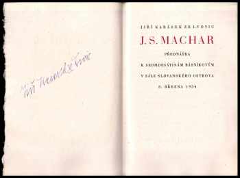 Jiří Karásek ze Lvovic: J.S. Machar