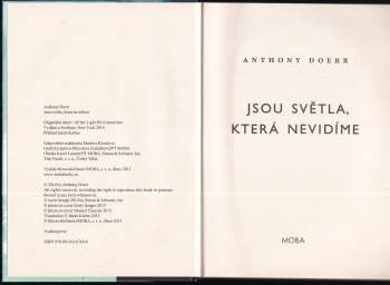 Anthony Doerr: Jsou světla, která nevidíme