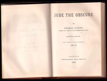 Thomas Hardy: Jude the Obscure in Two Volumes - Vol. 1 + 2
