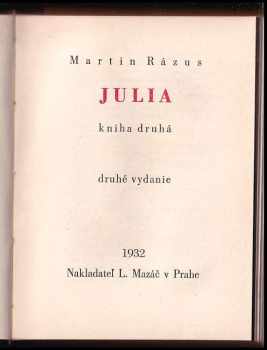 Martin Rázus: Julia  1+2