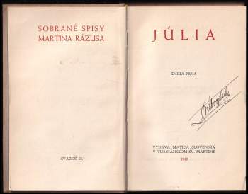 Martin Rázus: Júlia