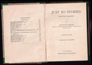Rudyard Kipling: Just So Stories for Little Children
