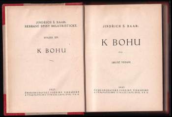 Jindřich Šimon Baar: K Bohu