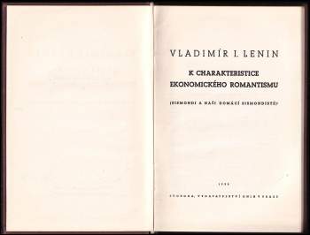 Vladimir Il'jič Lenin: K charakteristice ekonomického romantismu