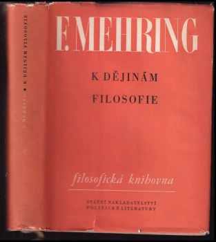 Franz Mehring: K dějinám filosofie