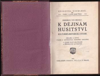 Friedrich von Bezold: K dějinám husitství