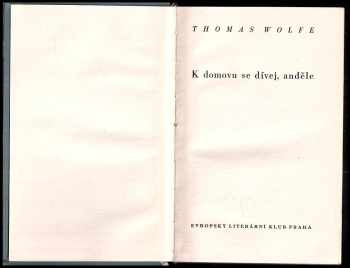 Thomas Clayton Wolfe: K domovu se dívej, anděle