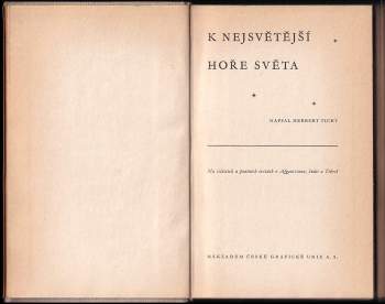 Herbert Tichy: K nejsvětější hoře světa