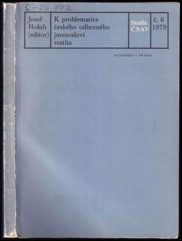 K problematice českého odborného jmenosloví rostlin