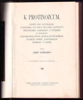 Josef Kořenský: K protinožcům