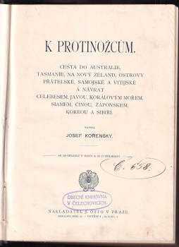 Josef Kořenský: K protinožcům