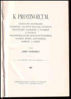 Josef Kořenský: K protinožcům