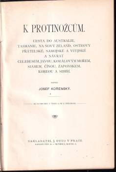 Josef Kořenský: K protinožcům