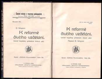 Oktavián Wagner: K reformě dívčího vzdělání