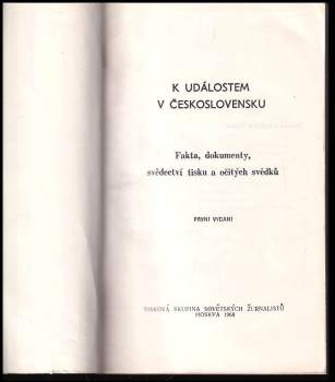 K událostem v Československu