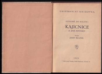 Honoré de Balzac: Kajícnice a jiné povídky