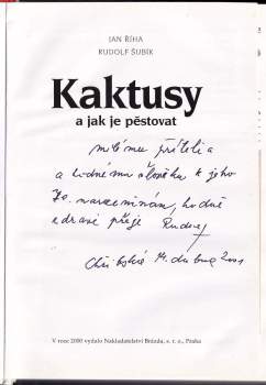 Rudolf Subík: Kaktusy a jak je pěstovat