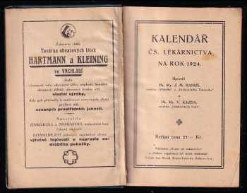 Kalendář čs. lékarnictva na rok 1924