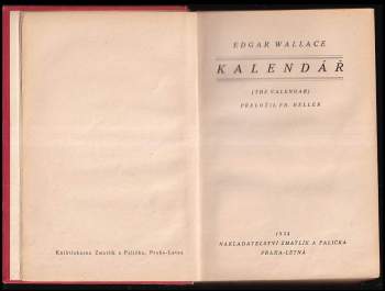 Edgar Wallace: Kalendář