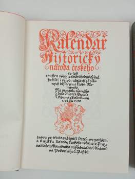 Daniel Adam z Veleslavína: Kalendář historický národa českého, to jest, Souhrn všech pamětihodných dat, jubileí i výročí událostí ze slavných dějin země České i Moravské